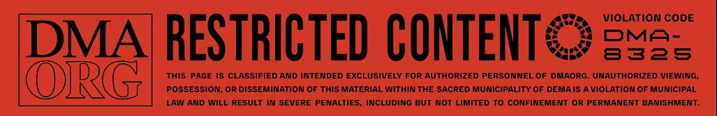 RESTRICTED CONTENT. VIOLATION CODE DMA-8325.
